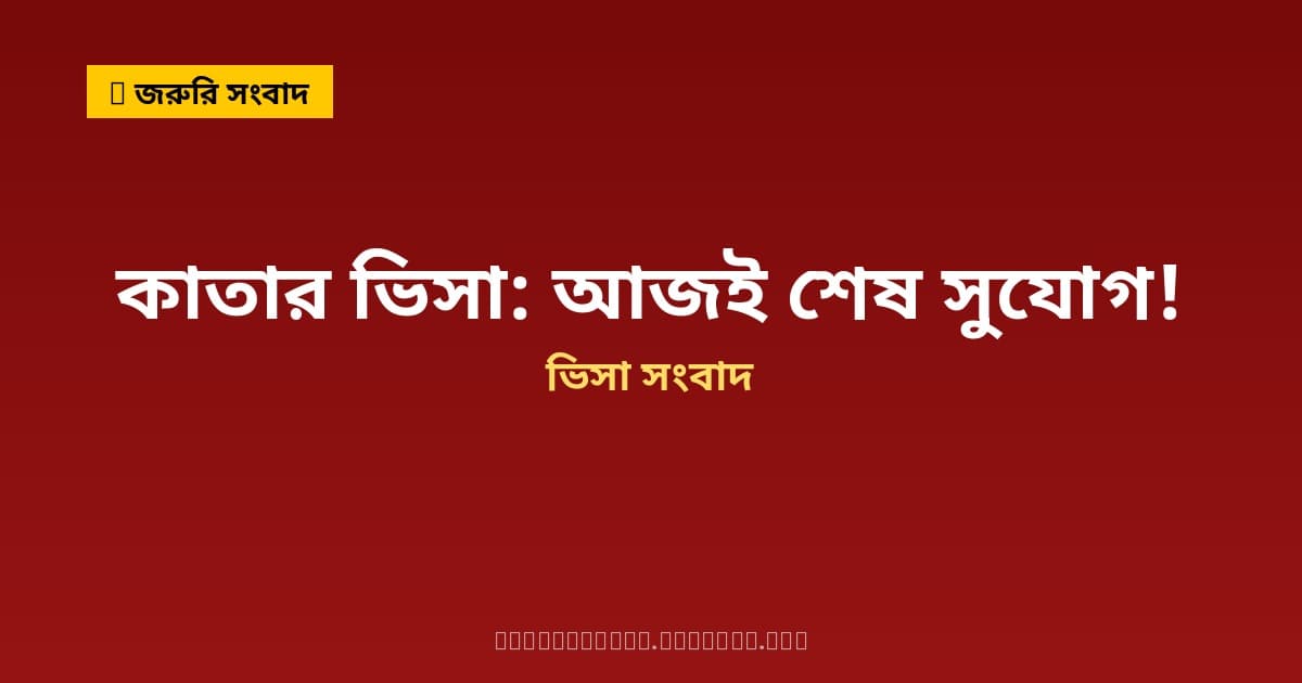 কাতারে ভিসা মেয়াদ বৃদ্ধির বিশেষ সুবিধা আজ শেষ — ৭ জুন থেকে স্বাভাবিক নিয়ম কার্যকর, জরিমানা এড়াতে এখনই পদক্ষেপ নিন